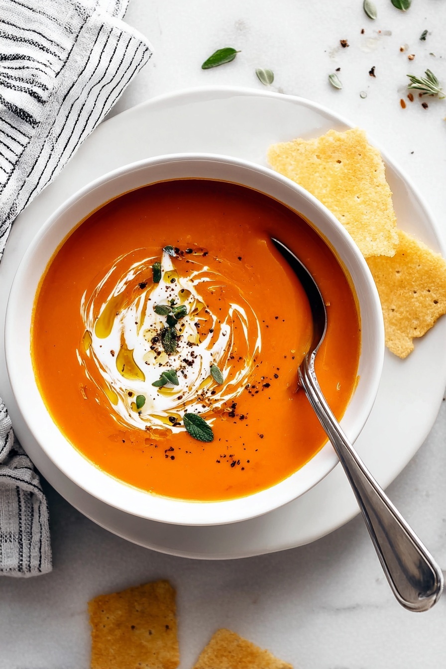 creamy tomato soup - Serving Suggestion
