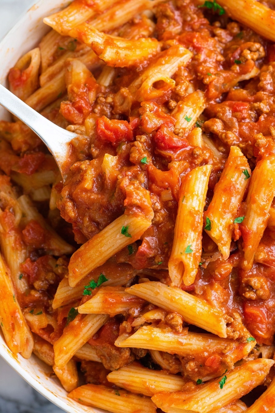 Sloppy Joe Pasta - Serving Suggestion