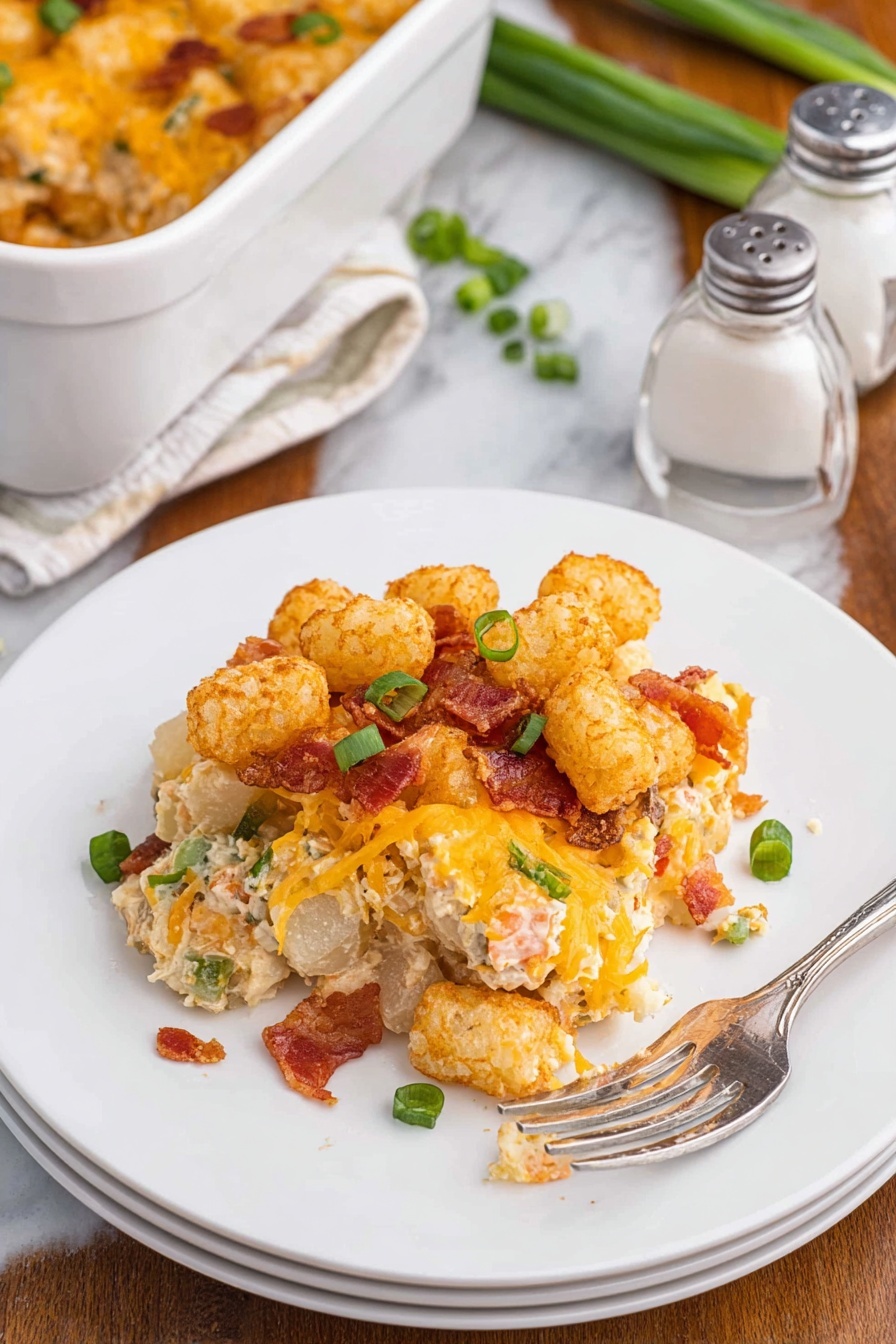 chicken tater tot casserole - Serving Suggestion