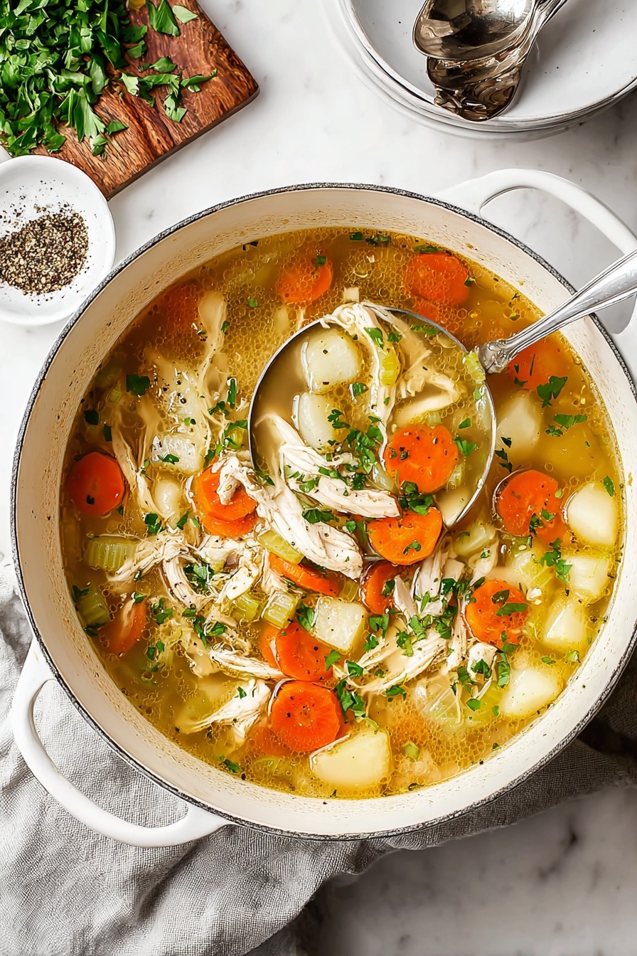hearty chicken vegetable soup - Recipe Image