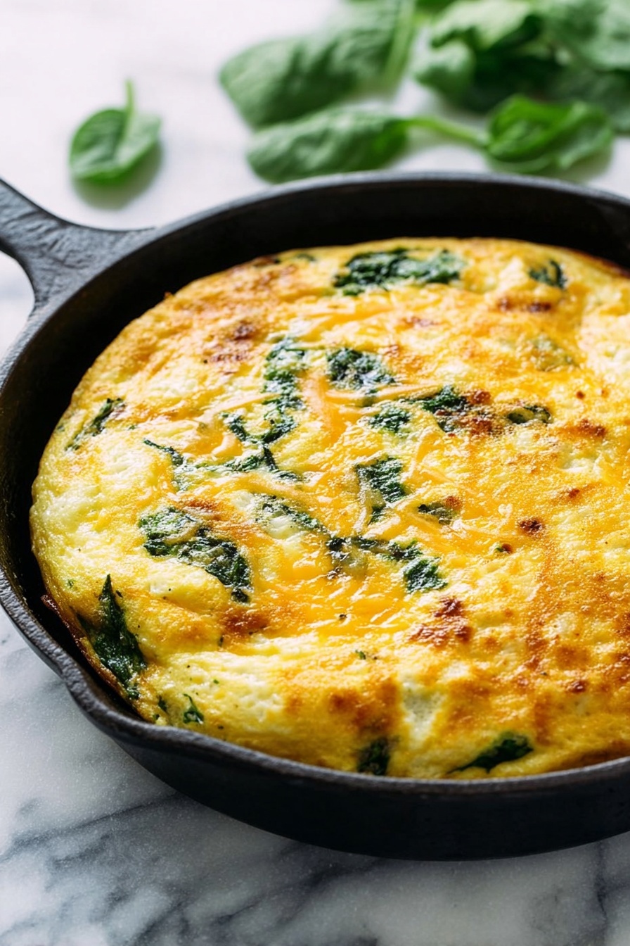 broccoli spinach cheddar frittata - Recipe Image