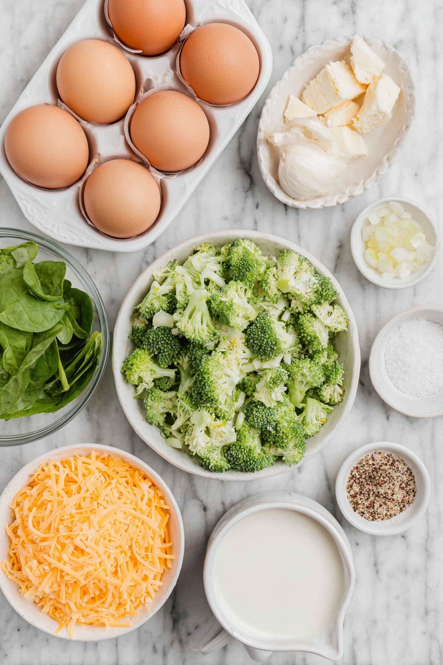 broccoli spinach cheddar frittata - Recipe Image