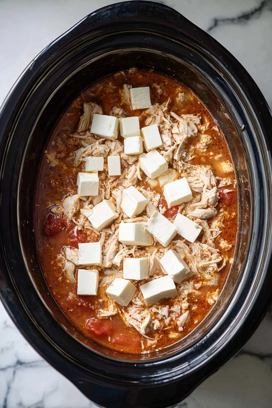 slow cooker chicken spaghetti - Recipe Image