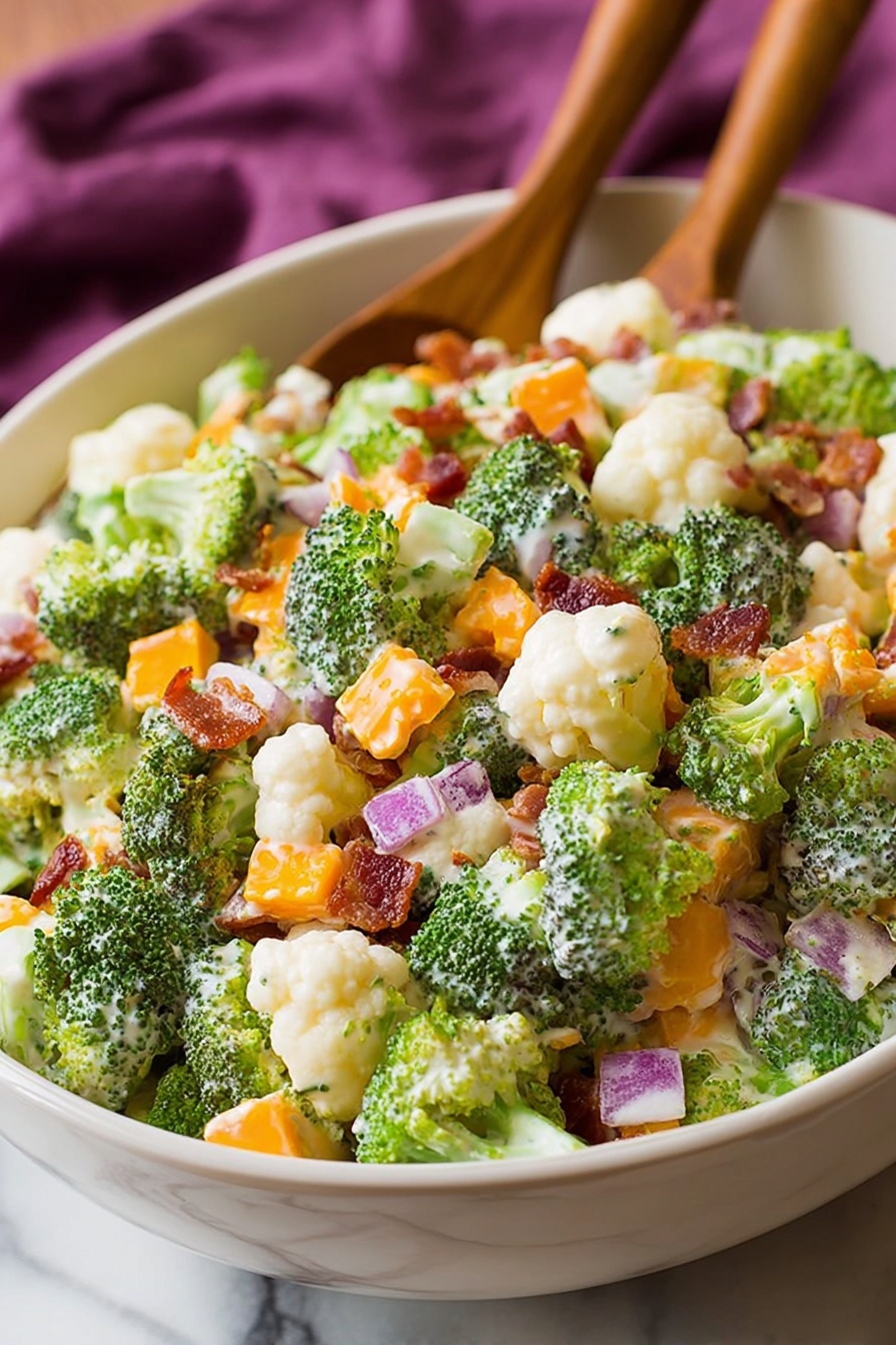 broccoli cauliflower salad - Recipe Image