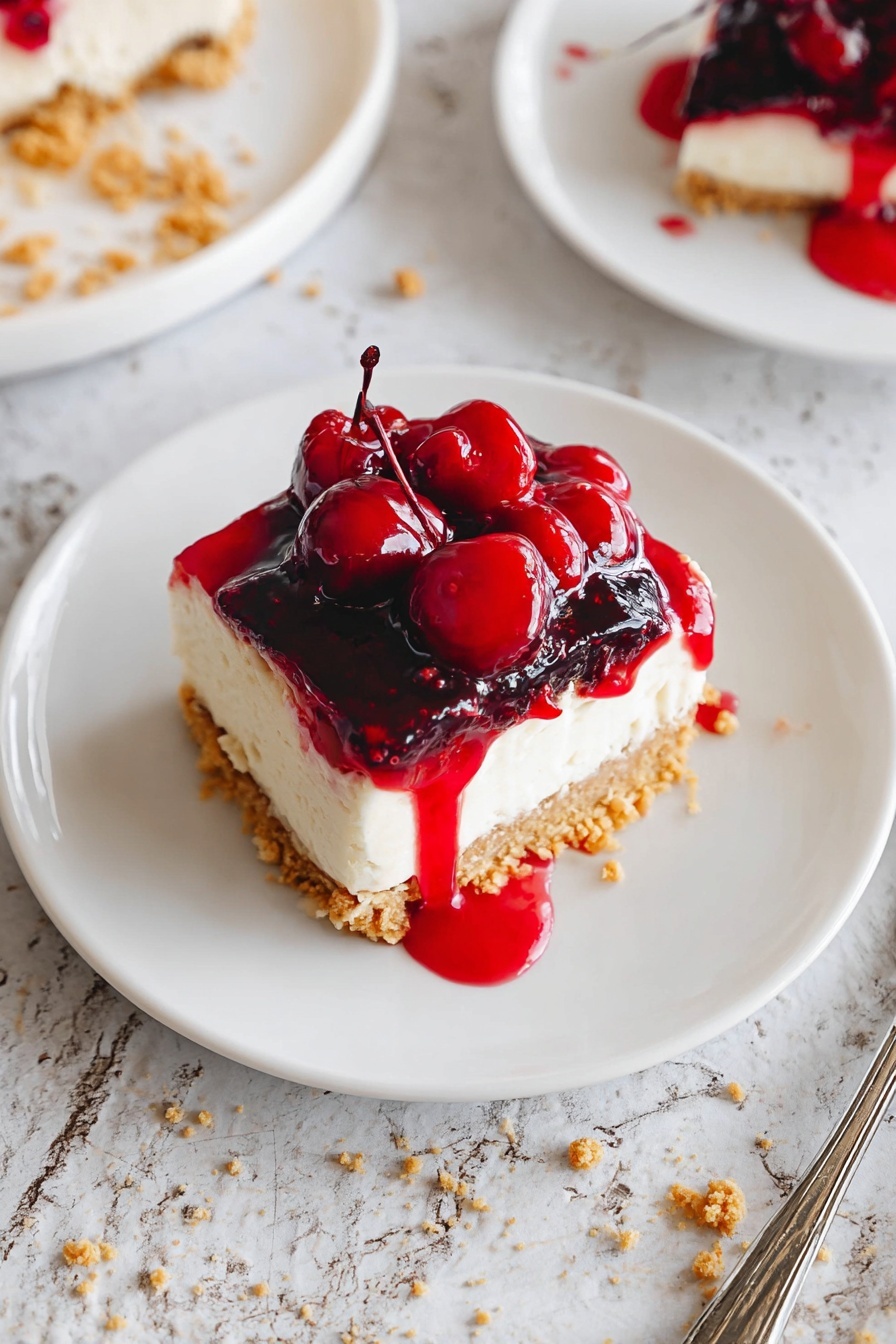 No Bake Cheesecake Bars - Serving Suggestion