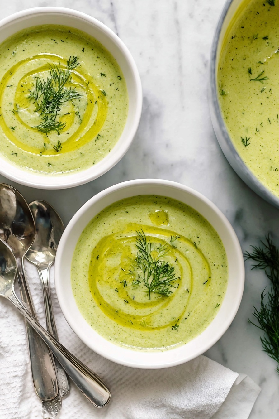 Creamy Zucchini Soup - Serving Suggestion